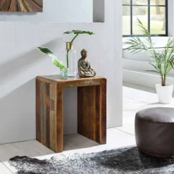 Wohnen Shabby Chic Möbel|Landhausmöbel*Vintage Beistelltisch Dencig aus Altholz mehrfarbig