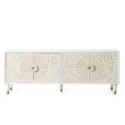 Wohnen Vintage Design Lowboard aus Mango Massivholz - Triboot