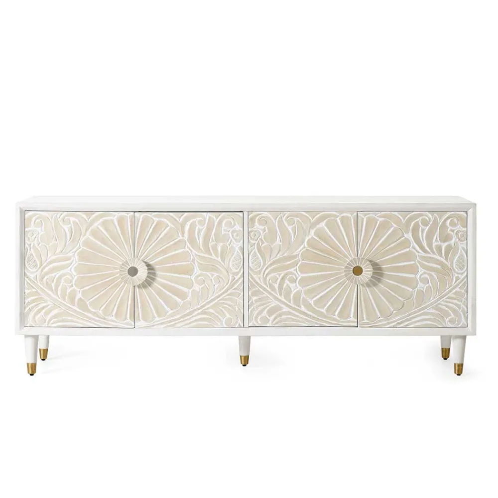 Wohnen Vintage Design Lowboard aus Mango Massivholz - Triboot