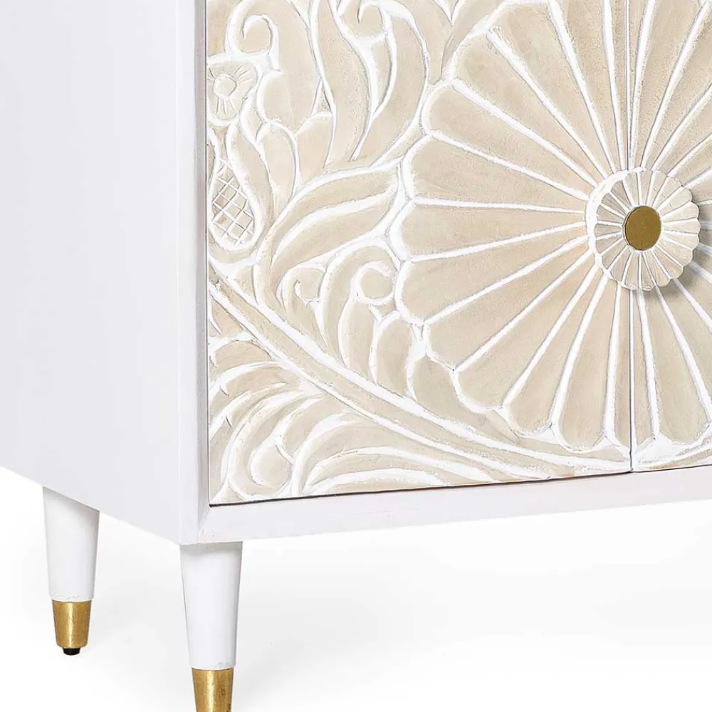 Wohnen Vintage Design Lowboard aus Mango Massivholz - Triboot