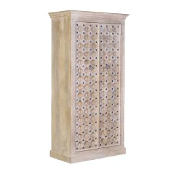 Wohnen Vintage Design Schrank in White Wash - Uladan