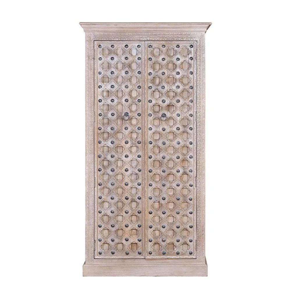 Wohnen Vintage Design Schrank in White Wash - Uladan