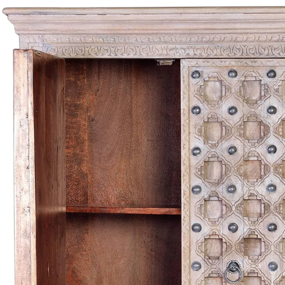 Wohnen Vintage Design Schrank in White Wash - Uladan