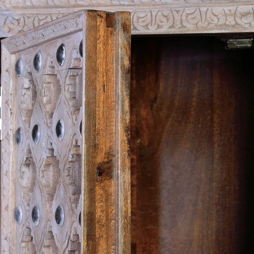 Wohnen Vintage Design Schrank in White Wash - Uladan