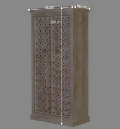 Wohnen Vintage Design Schrank in White Wash - Uladan