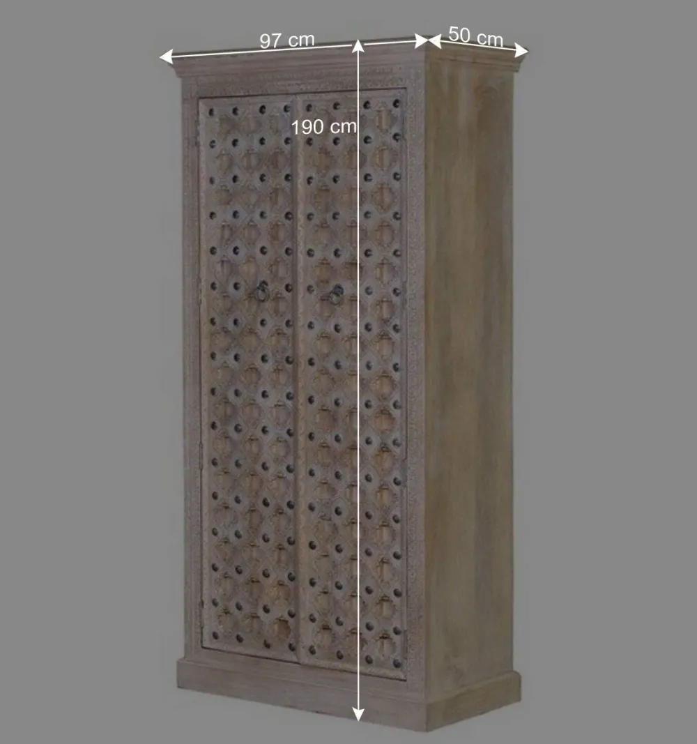 Wohnen Vintage Design Schrank in White Wash - Uladan