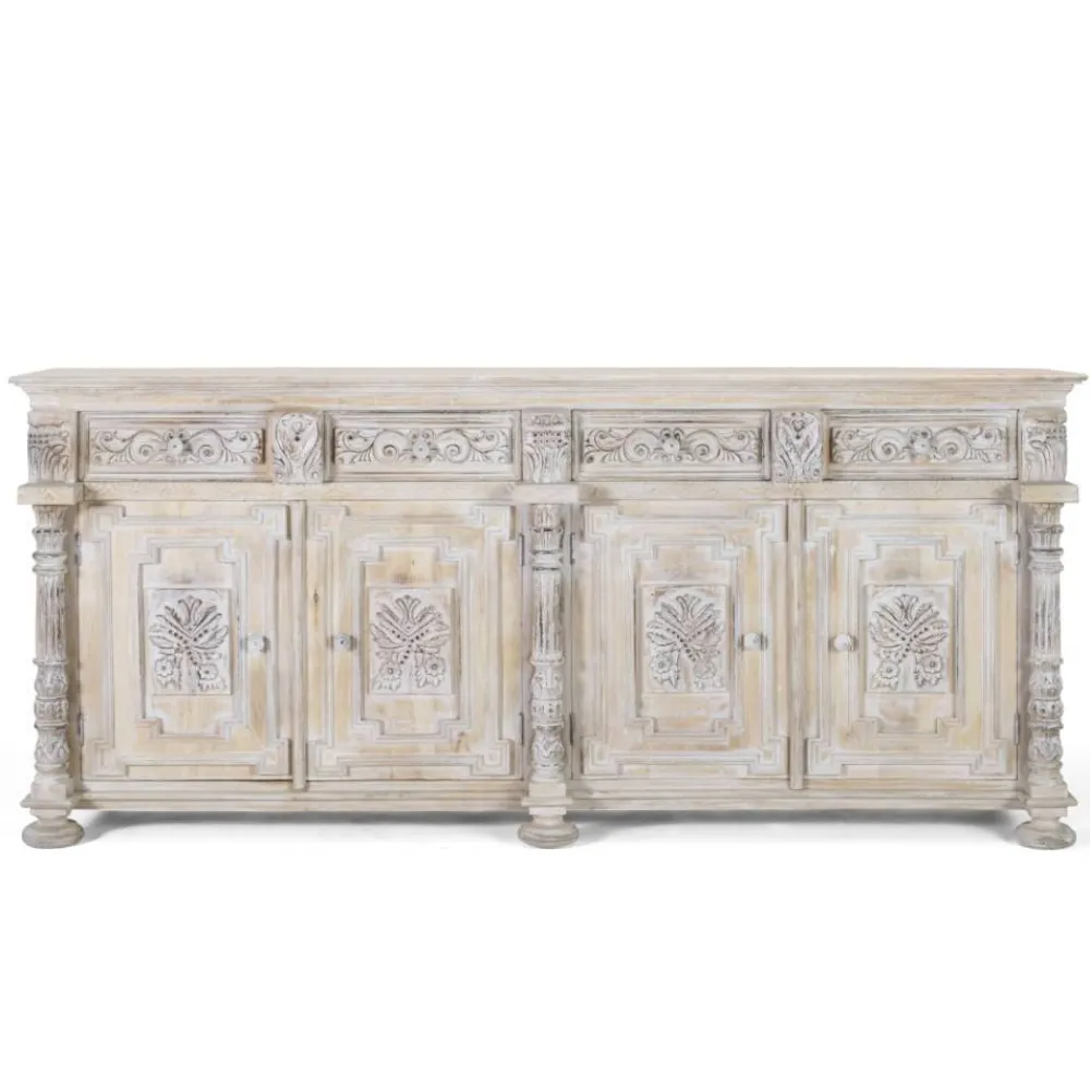 Wohnen Sideboards|Designermöbel*Vintage Design Sideboard in Holz White Wash - Cionga