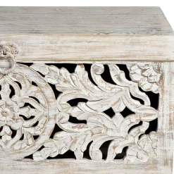 Wohnen Holztruhen*Vintage Design Truhe aus Mangoholz White Wash - Fudorus