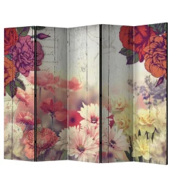 Wohnen Vintage Druck Paravent mit Blumen Grafik & Foto - Price