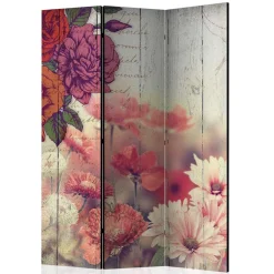 Wohnen Vintage Druck Paravent mit Blumen Grafik & Foto - Price