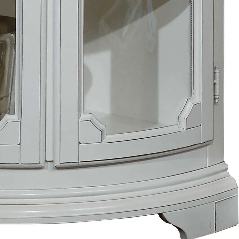 Wohnen Vintage Möbel|Esszimmer-Vitrinen*Vintage Eckvitrine in Weiß - Zarinas