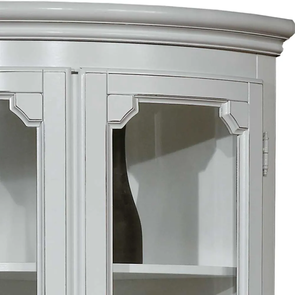 Wohnen Vintage Möbel|Esszimmer-Vitrinen*Vintage Eckvitrine in Weiß - Zarinas