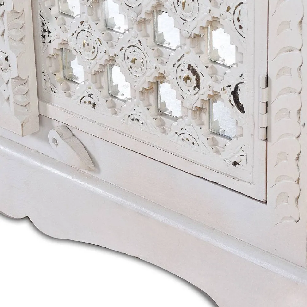 Wohnen Vintage Garderobenschrank in White Wash Holz - Toscana