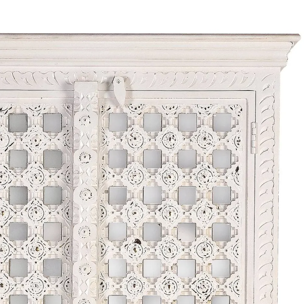 Wohnen Vintage Garderobenschrank in White Wash Holz - Toscana