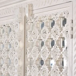 Wohnen Vintage Garderobenschrank in White Wash Holz - Toscana