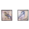 Wohnen Wandbilder*Vintage Holzbilder mit Vogel Druck Bacoas 56x56 cm (zweiteilig)