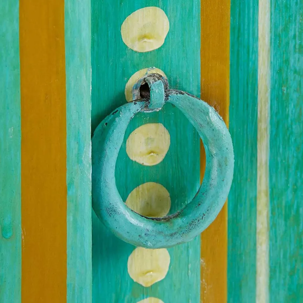 Wohnen Vintage Holzschrank bunt bemalt - Lennlo