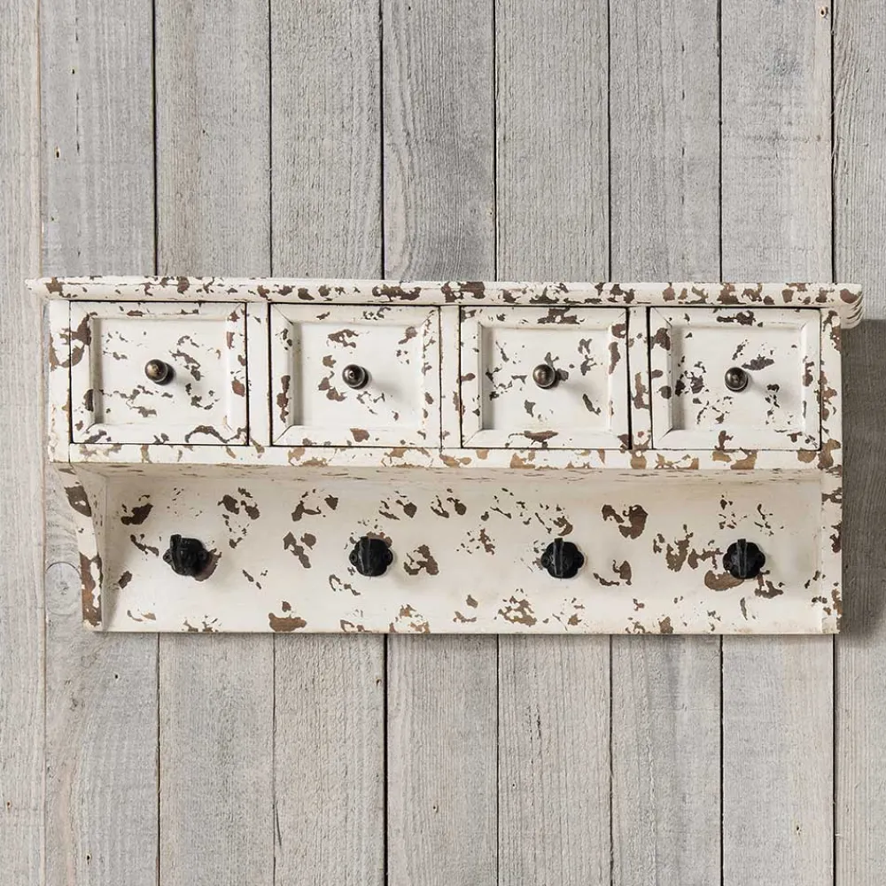 Wohnen Küchenregale|Esszimmerregale*Vintage Küchenregal mit Schubladen & Haken - Naharas