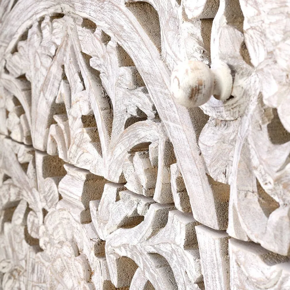 Wohnen Vintage Kommode in Mangoholz White Wash - Fudorus