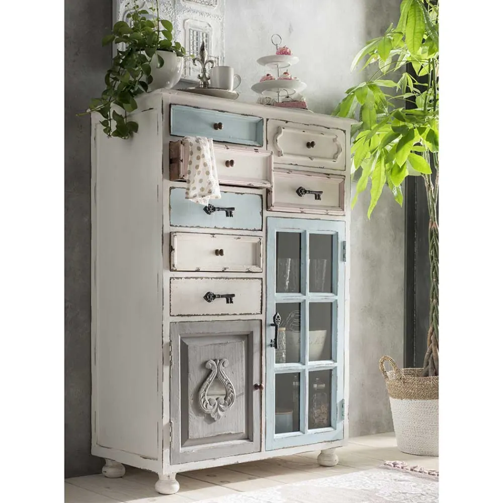 Wohnen Vintage Landhaus Highboard - romantisch - Sacons
