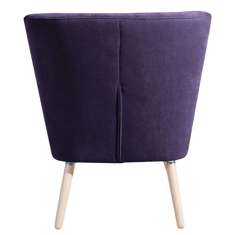 Wohnen Vintage Look Sessel in Violett Velours - Casir