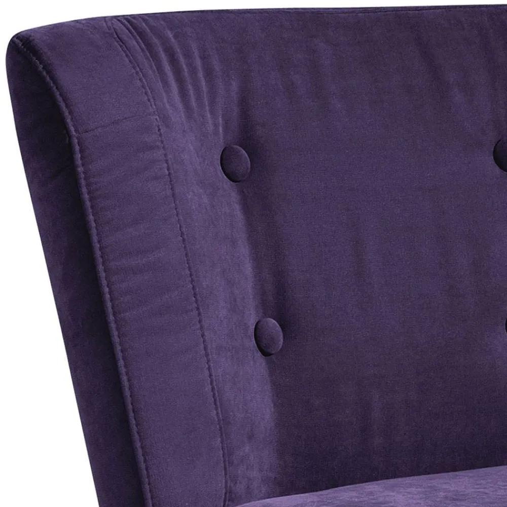 Wohnen Vintage Look Sessel in Violett Velours - Casir