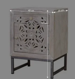 Wohnen Vintage Möbel|Nachttische*Vintage Nachtschrank aus Mangoholz White Wash - Fudorus