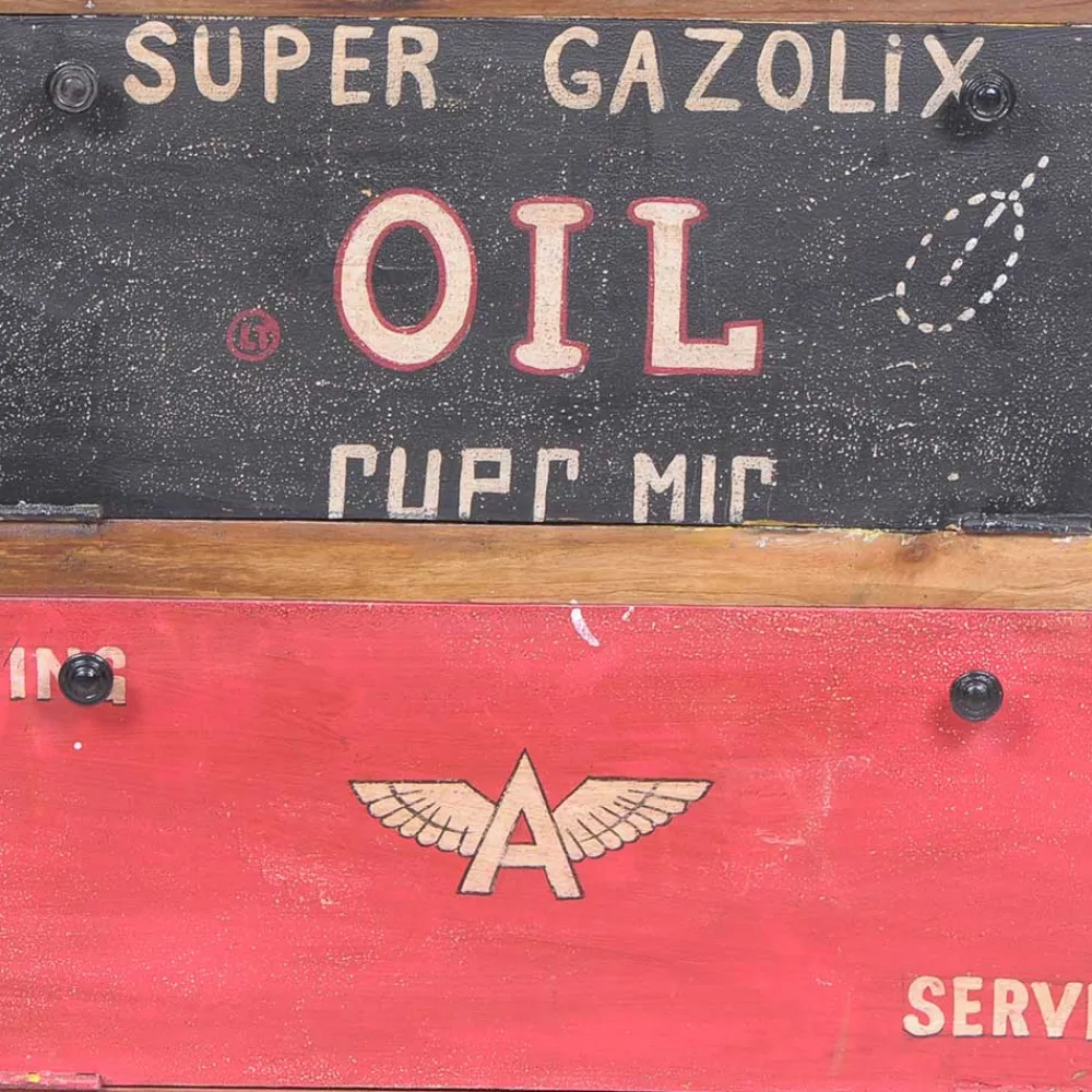 Wohnen Vintage Möbel|Schuhschränke*Vintage Schuhschrank Creek in Braun Bunt