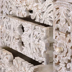 Wohnen Vintage Sideboard in Mangoholz White Wash - Fudorus