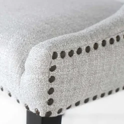 Wohnen Küchenstühle|Esszimmerstühle*Vintage Stühle in Hellgrau Strukturstoff - Lenza (2er Set)