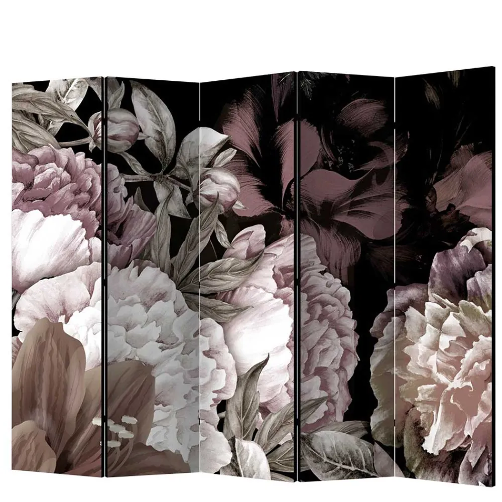 Wohnen Vintage Style Paravent mit Blumenmotiv bedruckt - Borgionsa