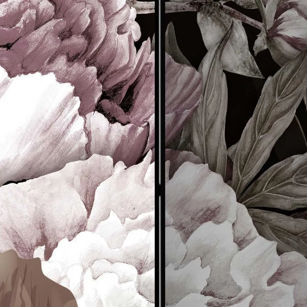 Wohnen Vintage Style Paravent mit Blumenmotiv bedruckt - Borgionsa