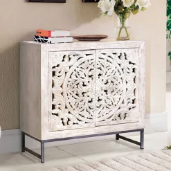 Wohnen Landhausmöbel|Küchenschränke*Vintage Türen-Kommode in Holz White Wash - Fudorus