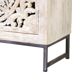 Wohnen Landhausmöbel|Küchenschränke*Vintage Türen-Kommode in Holz White Wash - Fudorus