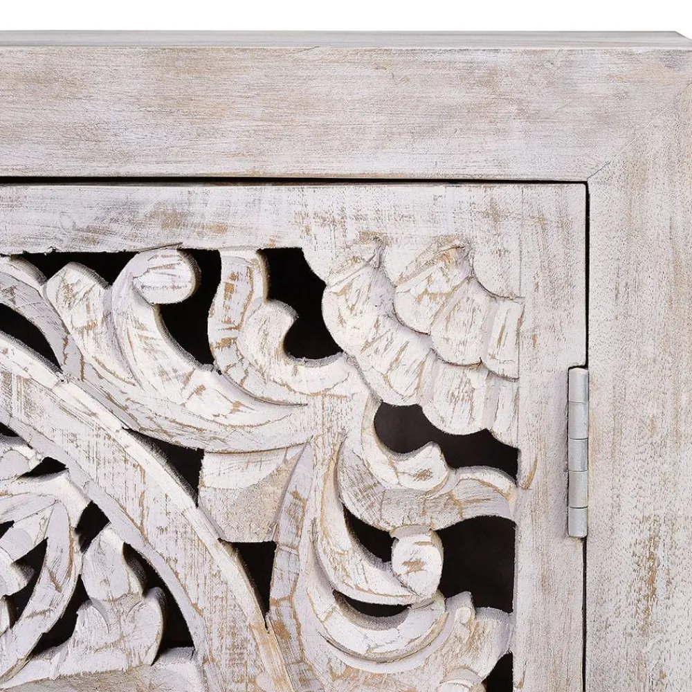 Wohnen Landhausmöbel|Küchenschränke*Vintage Türen-Kommode in Holz White Wash - Fudorus