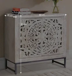 Wohnen Landhausmöbel|Küchenschränke*Vintage Türen-Kommode in Holz White Wash - Fudorus