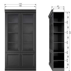 Wohnen Vintage Vitrinenschrank in Schwarz - Graddos