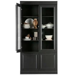 Wohnen Vintage Vitrinenschrank in Schwarz - Graddos