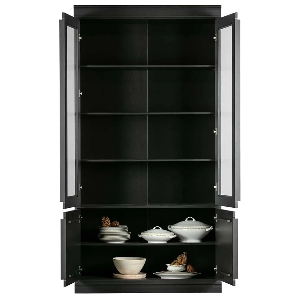 Wohnen Vintage Vitrinenschrank in Schwarz - Graddos
