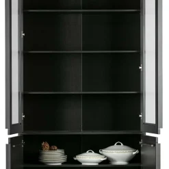 Wohnen Vintage Vitrinenschrank in Schwarz - Graddos