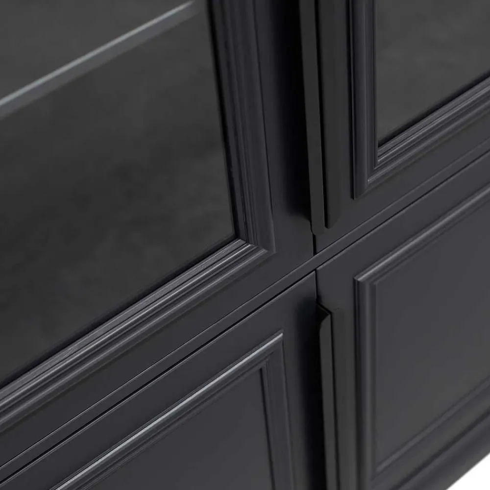 Wohnen Vintage Vitrinenschrank in Schwarz - Graddos