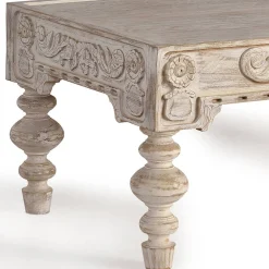 Wohnen Vintage Wohnzimmertisch in Mangoholz White Wash - Lornas