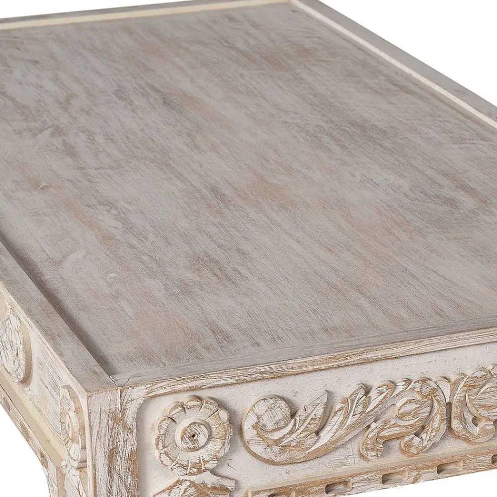 Wohnen Vintage Wohnzimmertisch in Mangoholz White Wash - Lornas