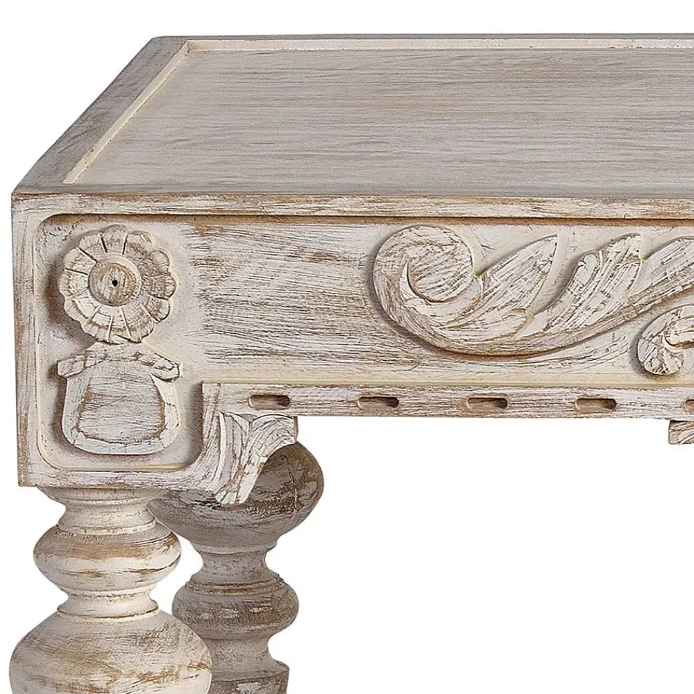 Wohnen Vintage Wohnzimmertisch in Mangoholz White Wash - Lornas