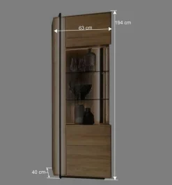 Wohnen Vitrine aus Asteiche Massivholz - Slaraduva