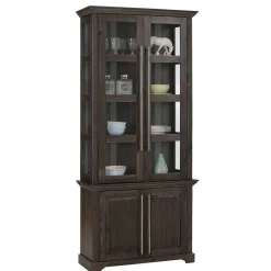 Wohnen Esszimmer-Vitrinen*Vitrine aus dunkel lackiertem Kiefernholz - Syvila