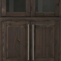 Wohnen Esszimmer-Vitrinen*Vitrine aus dunkel lackiertem Kiefernholz - Syvila