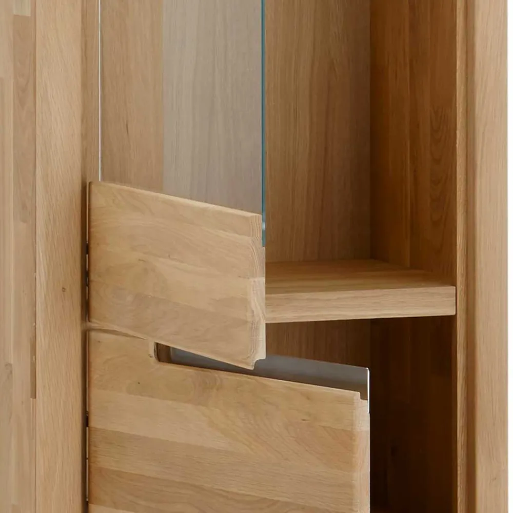 Wohnen Esszimmer-Vitrinen*Vitrine Croconia aus Wildeiche massiv Bianco geölt