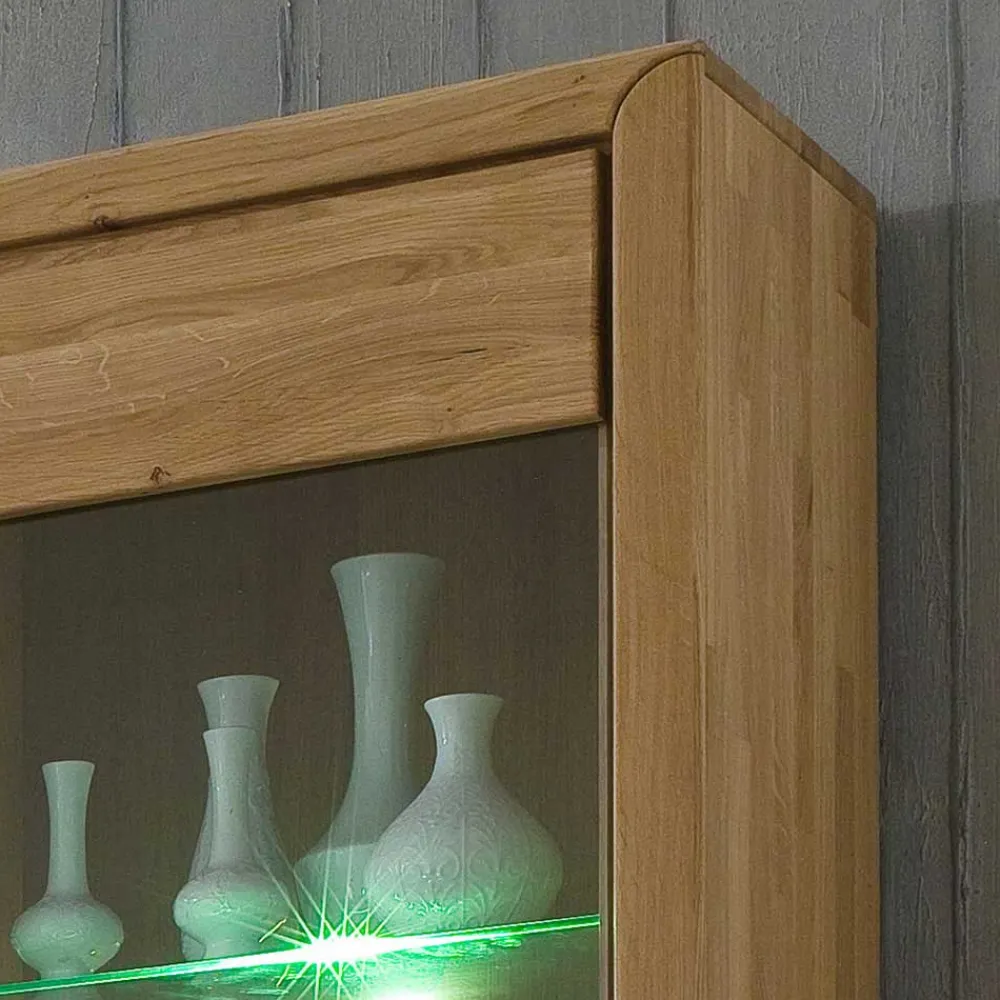 Wohnen Esszimmer-Vitrinen*Vitrine Croconia aus Wildeiche massiv Bianco geölt