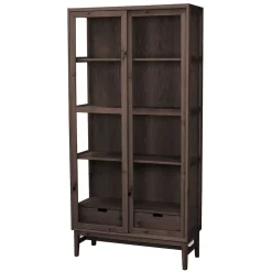 Wohnen Esszimmer-Vitrinen|Vitrinen*Vitrine in Dunkelbraun Eiche - Kuana